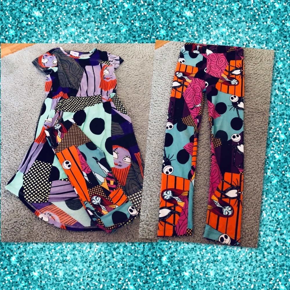LuLaRoe NBC Jack/Sally Dress & Leggings Set